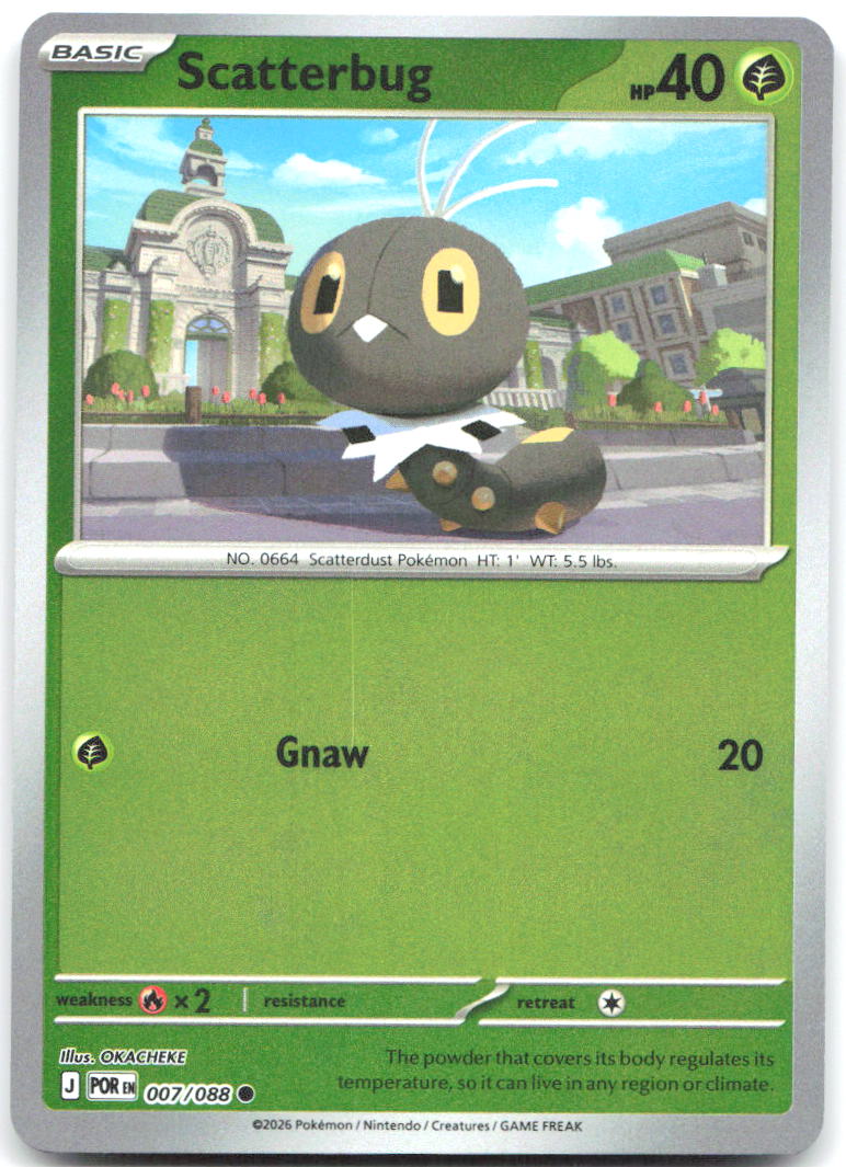 Scatterbug Reverse Holo Common ME03: Perfect Order 007/088 NM OKACHEKE