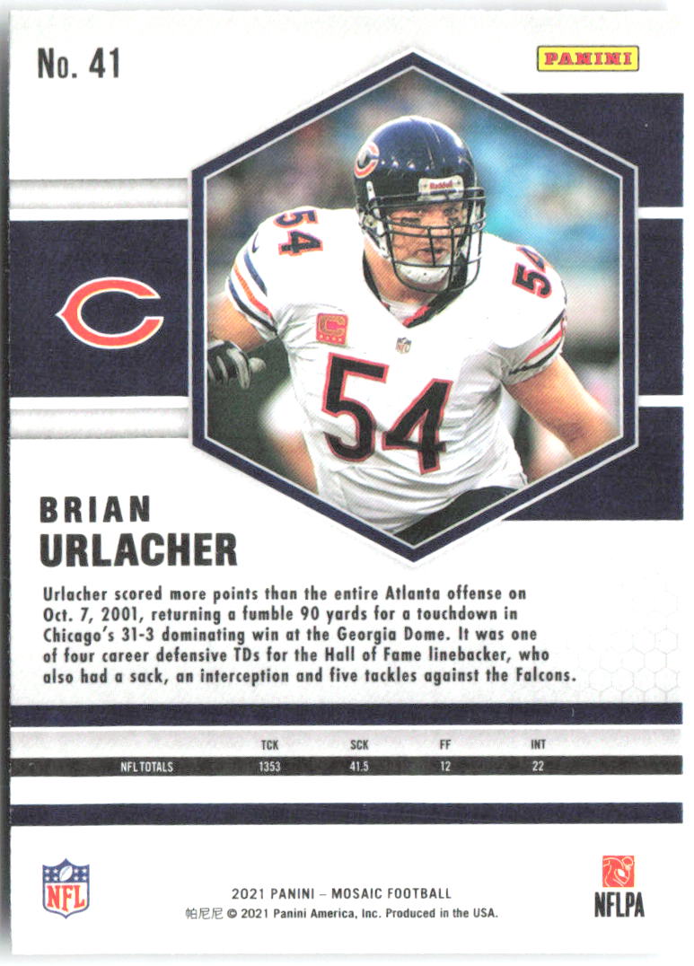 Brian Urlacher Panini Mosaic 41 2021 Chicago Bears