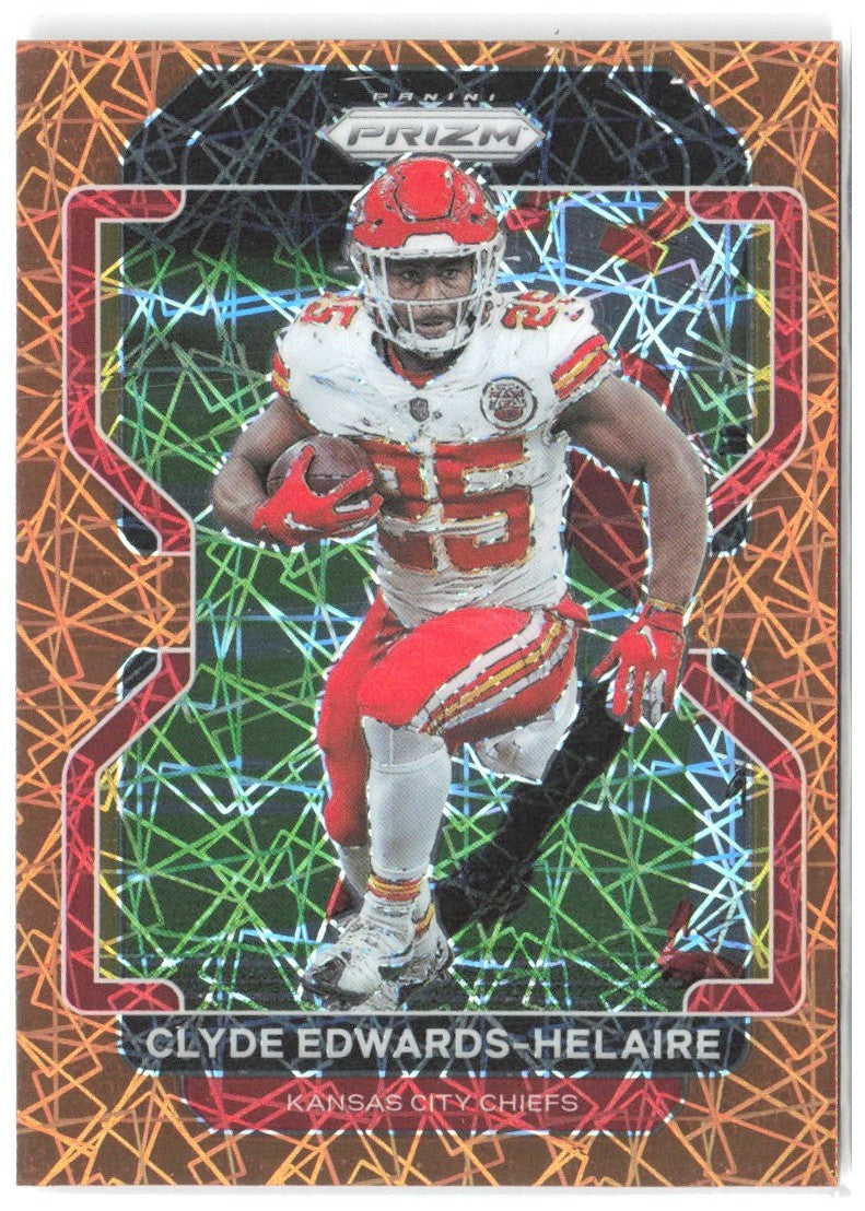 Clyde Edwards-Helaire Panini Prizm - Lazer 191 2021 Kansas City Chiefs