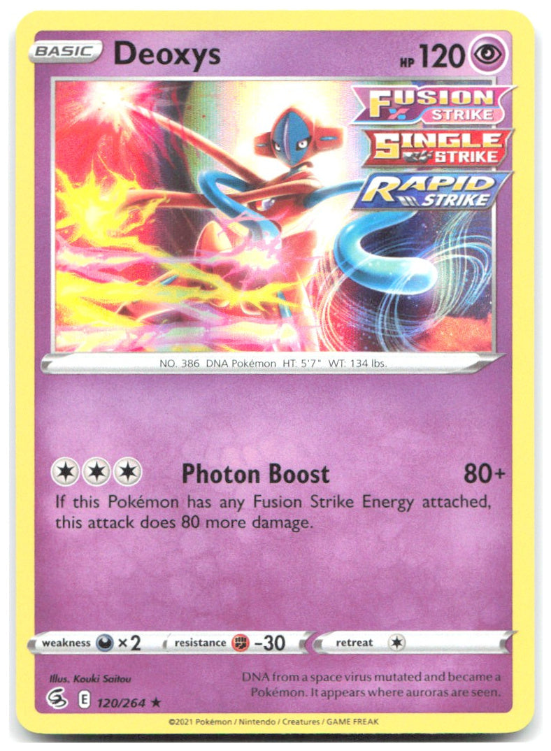 Deoxys Holo Rare SWSH08 Fusion Strike 120/264 NM Kouki Saitou