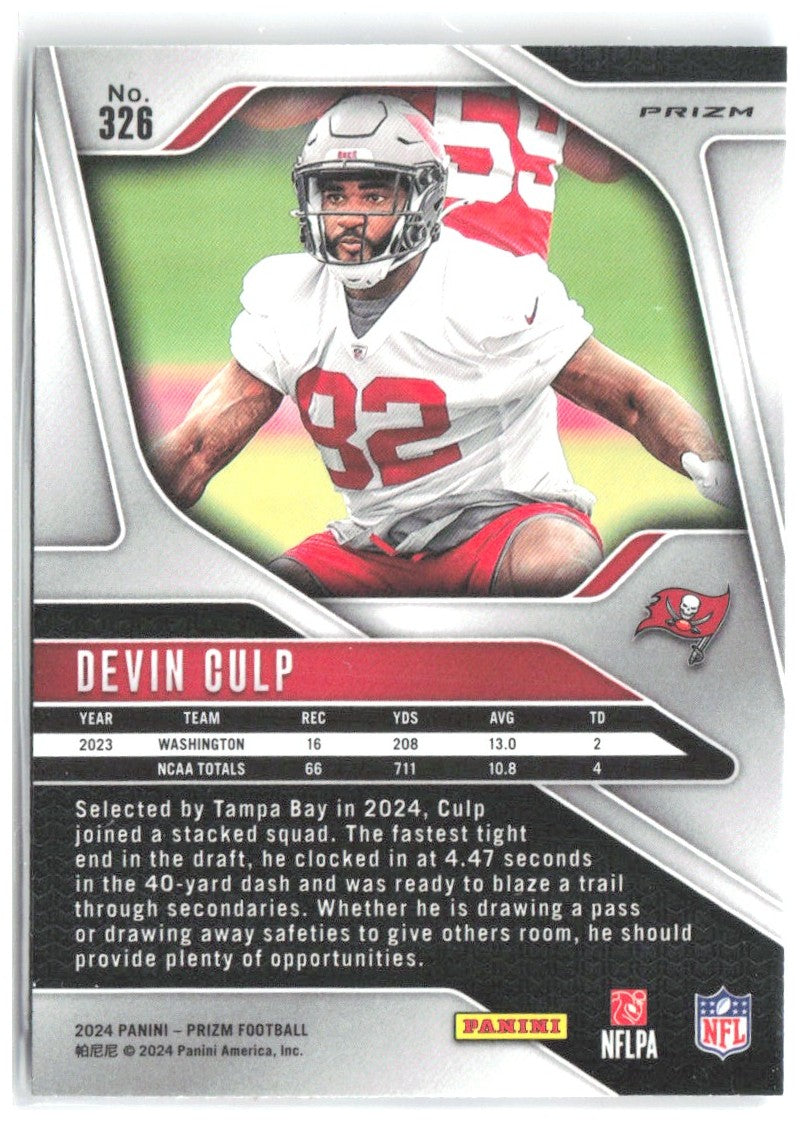 Devin Culp Panini Prizm - Red White and Blue 326 2024 Tampa Bay Buccaneers