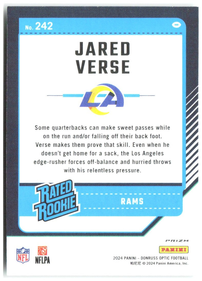 Jared Verse Donruss Optic - Green Hyper 242 2024 Los Angeles Rams