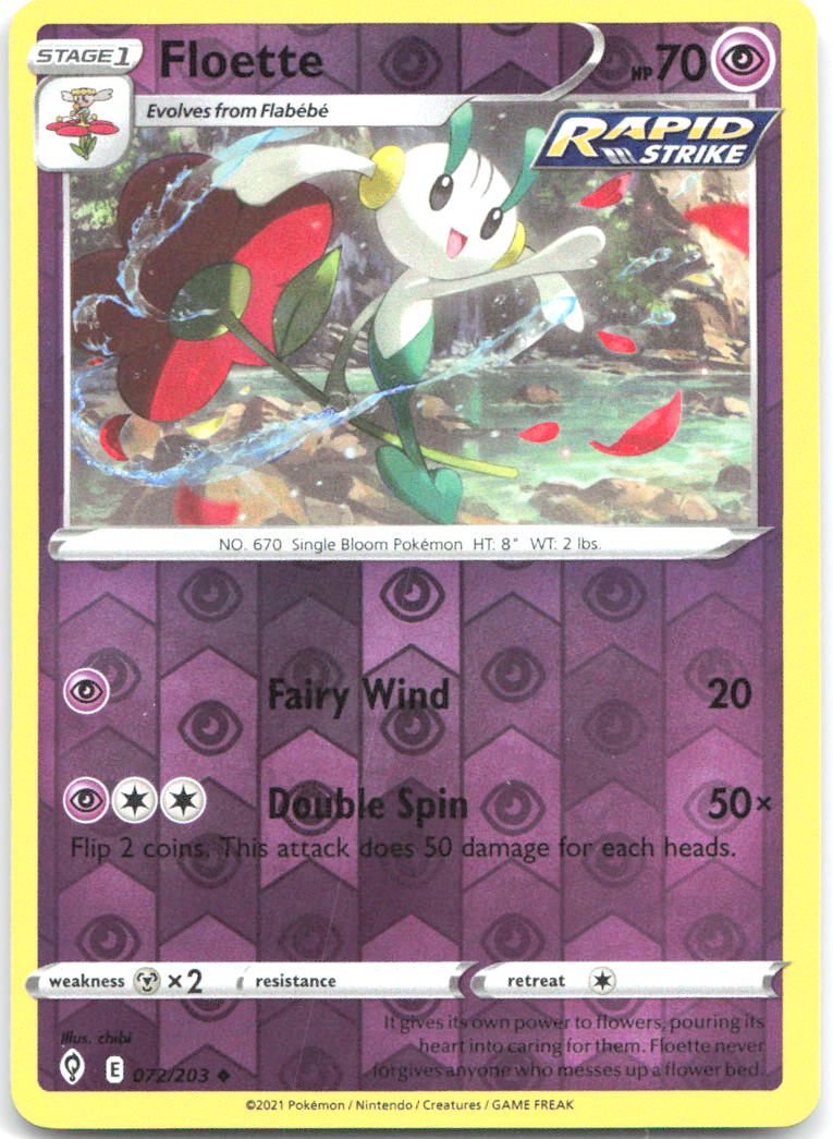 Floette Reverse Holo Uncommon SWSH07 Evolving Skies 072/203 NM chibi