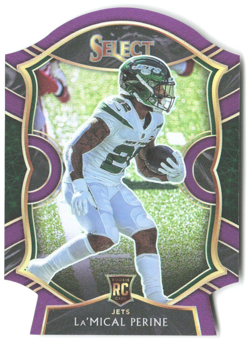 La'Mical Perine Panini Select - Purple Prizm Die Cut 80 2020 New York Jets