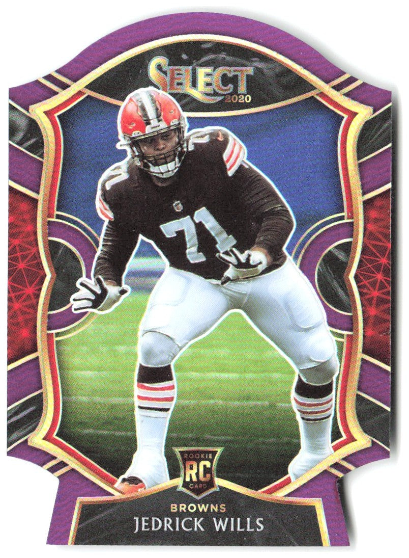 Jedrick Wills Panini Select - Purple Prizm Die Cut 90 2020 Cleveland Browns