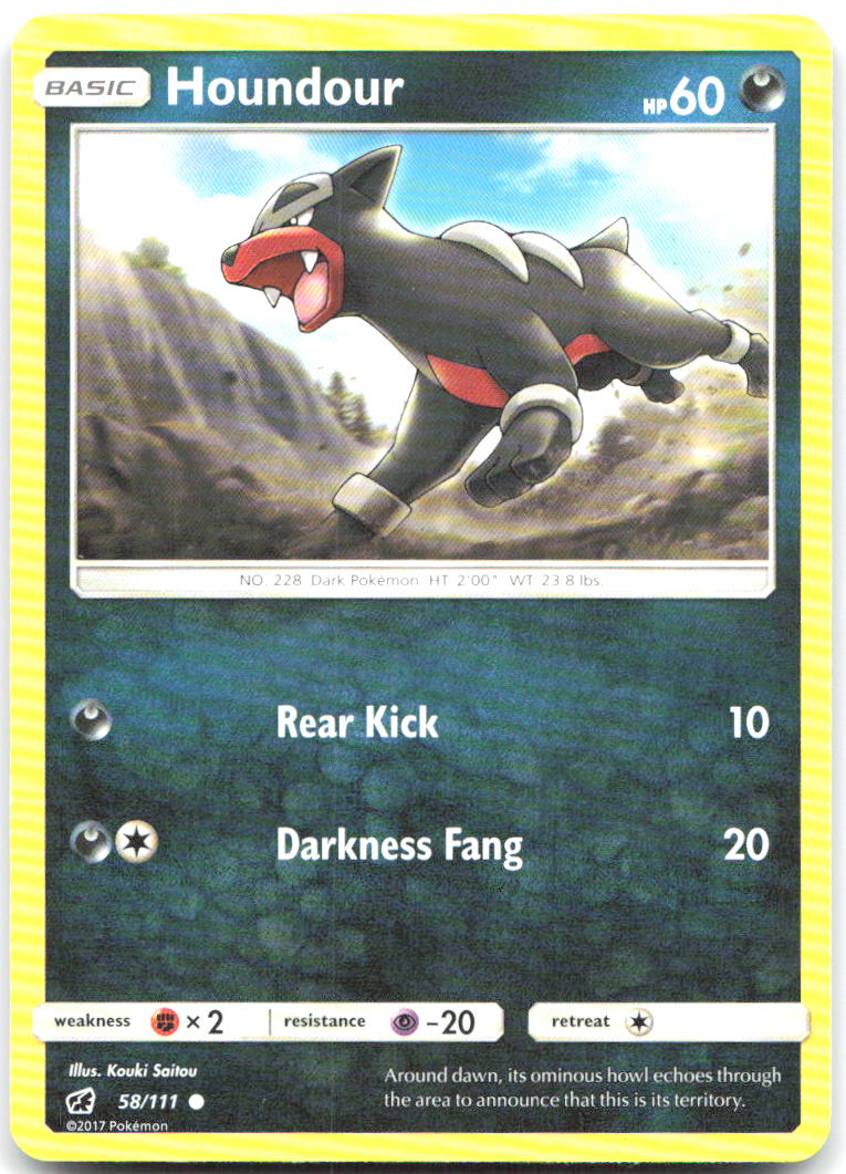 Houndour Common SM Crimson Invasion 58/111 NM Kouki Saitou