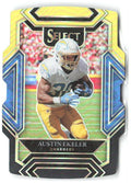 Austin Ekeler Select Black and Gold Prizm Die Cut 219 2021 Los Angeles Chargers
