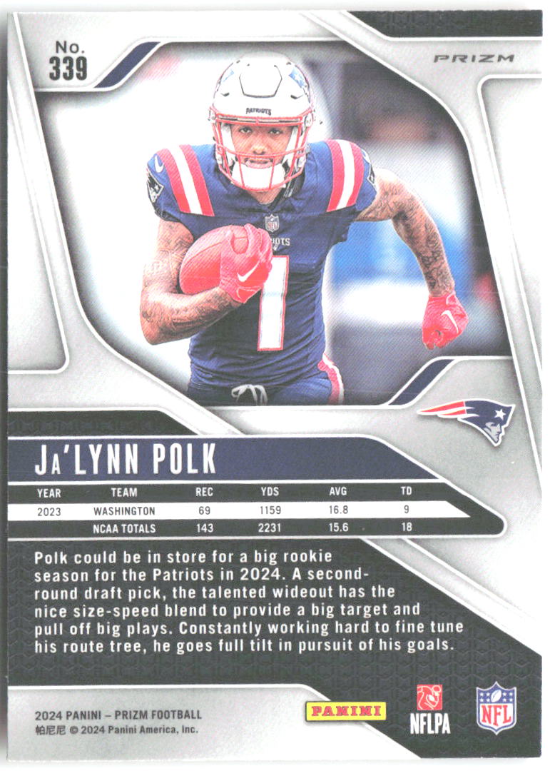 Ja'Lynn Polk Panini Prizm - Lazer 339 2024 New England Patriots