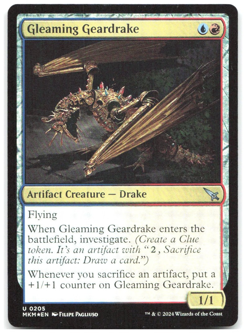 Gleaming Geardrake Foil U Murders at Karlov Manor 205 NM Filipe Pagliuso