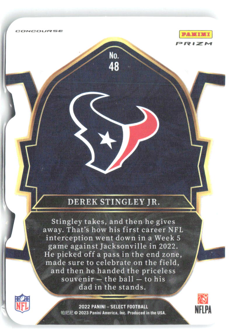 Derek Stingley Jr. Select - Black and Green Prizm Die Cut 48 2022 Houston Texans