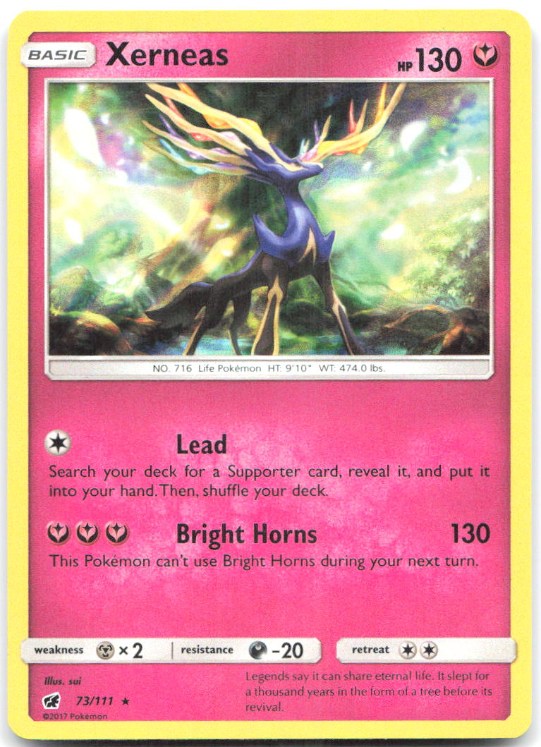 Xerneas Holo Rare SM Crimson Invasion 73/111 NM sui