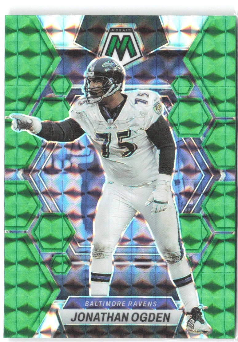 Jonathan Ogden Panini Mosaic - Green Mosaic 20 2023 Baltimore Ravens