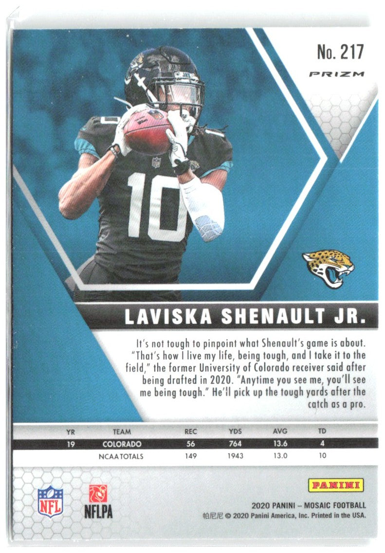 Laviska Shenault Jr. Panini Mosaic - Prizm Green 217 2020 Jacksonville Jaguars