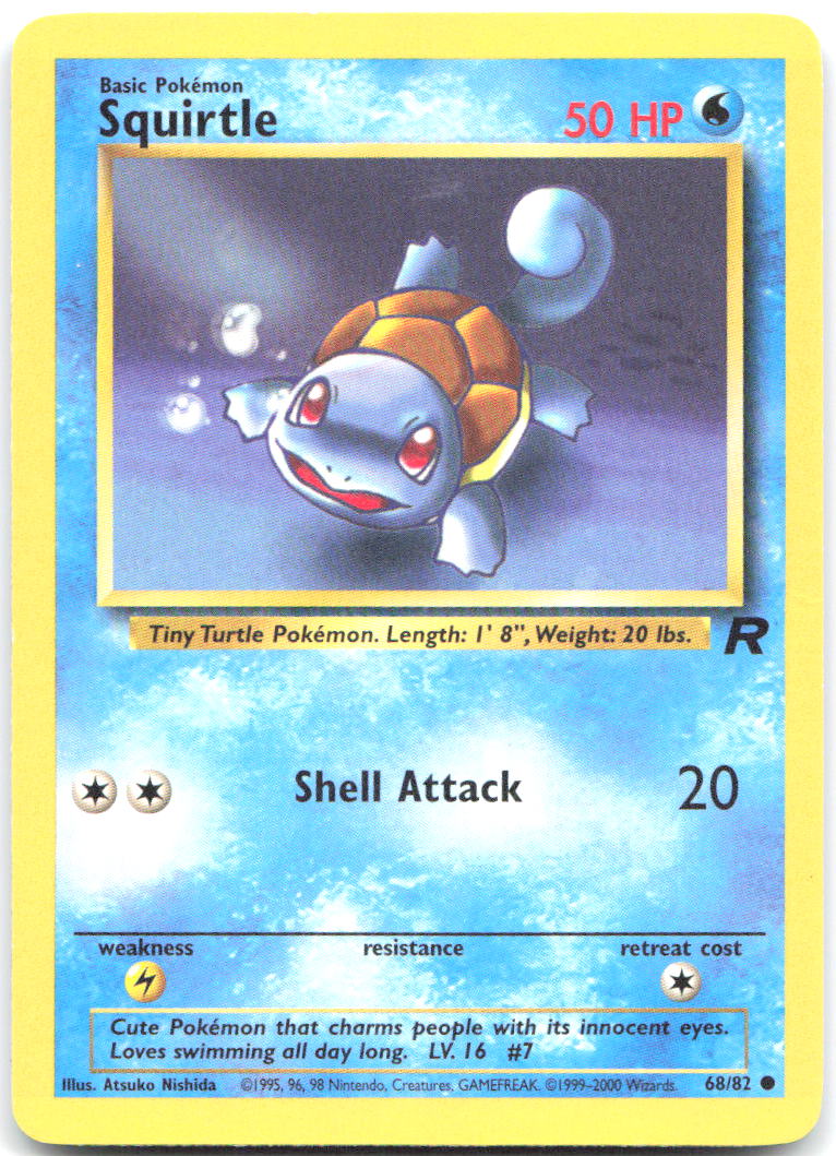 Squirtle Unlimited Common Team Rocket 68/82 LP Atsuko Nishida