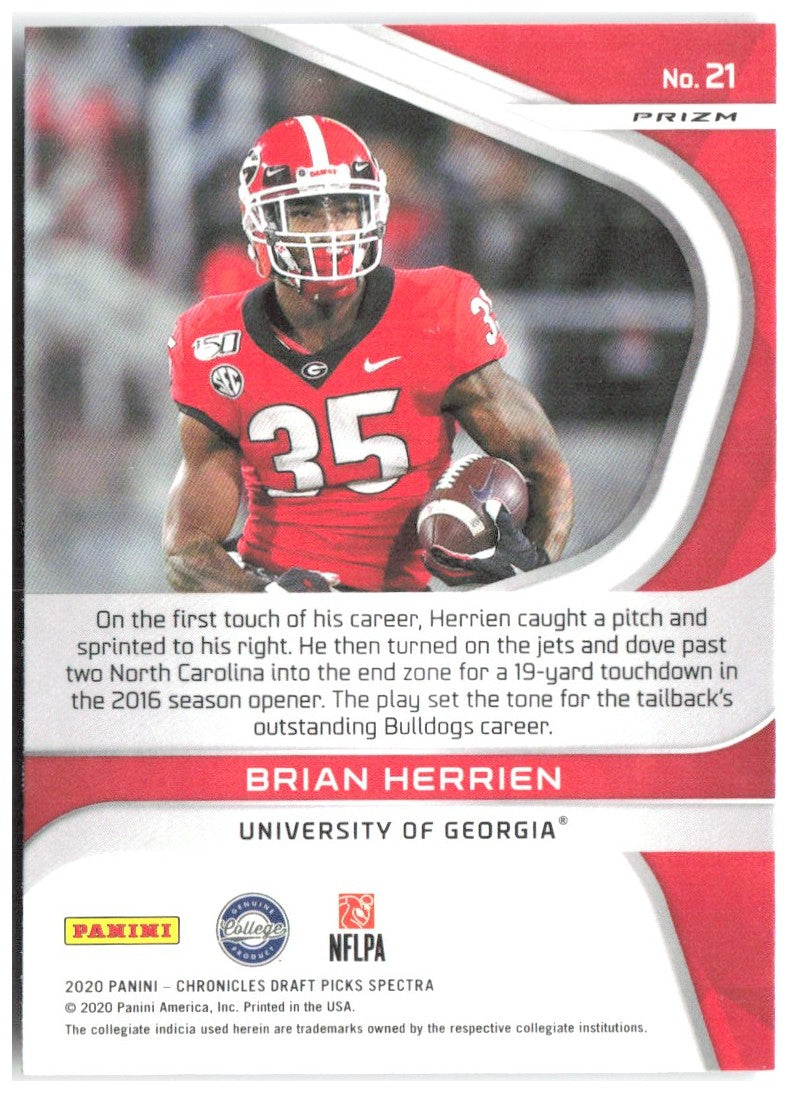 Brian Herrien Chronicles Draft Picks - Spectra Blue 21 2020 Georgia Bulldogs