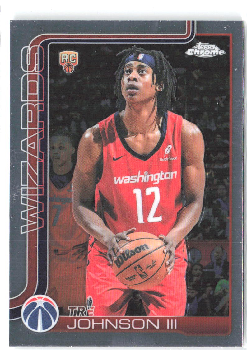 Tre Johnson III Topps Chrome 256 2025-26 Washington Wizards RC
