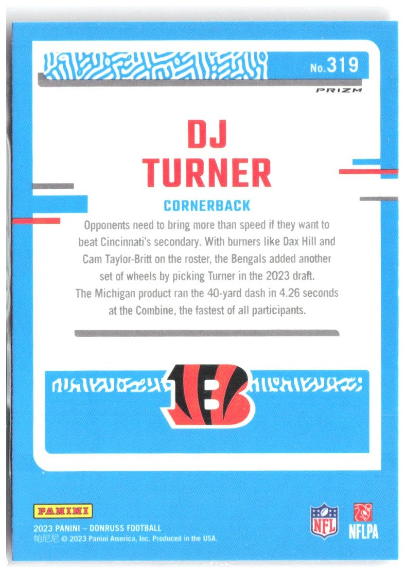 DJ Turner Donruss - Optic Rated Rookie Pink Prizm 319 2023 Cincinnati Bengals