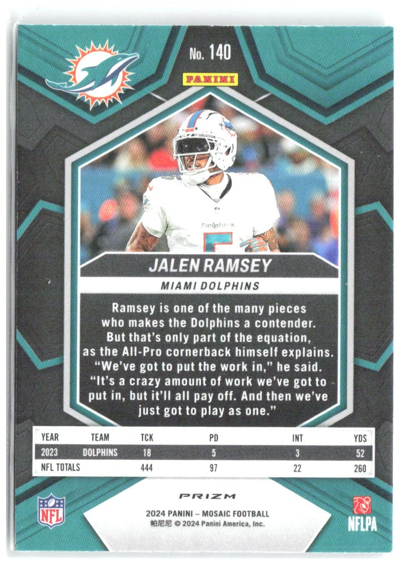 Jalen Ramsey Panini Mosaic - Mosaic 140 2024 Miami Dolphins