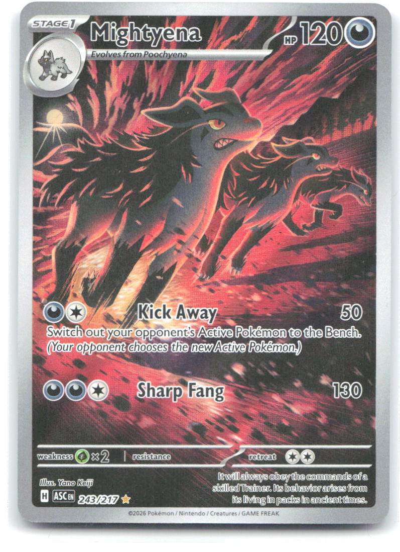 Mightyena Holo Illustration Rare ME: Ascended Heroes 243/217 NM Yano Keiji