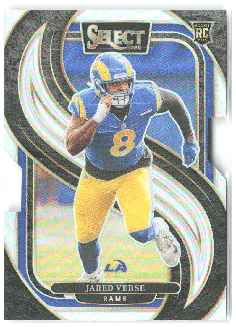 Jared Verse Panini Select - Silver Prizm Die Cut 132 2024 Los Angeles Rams