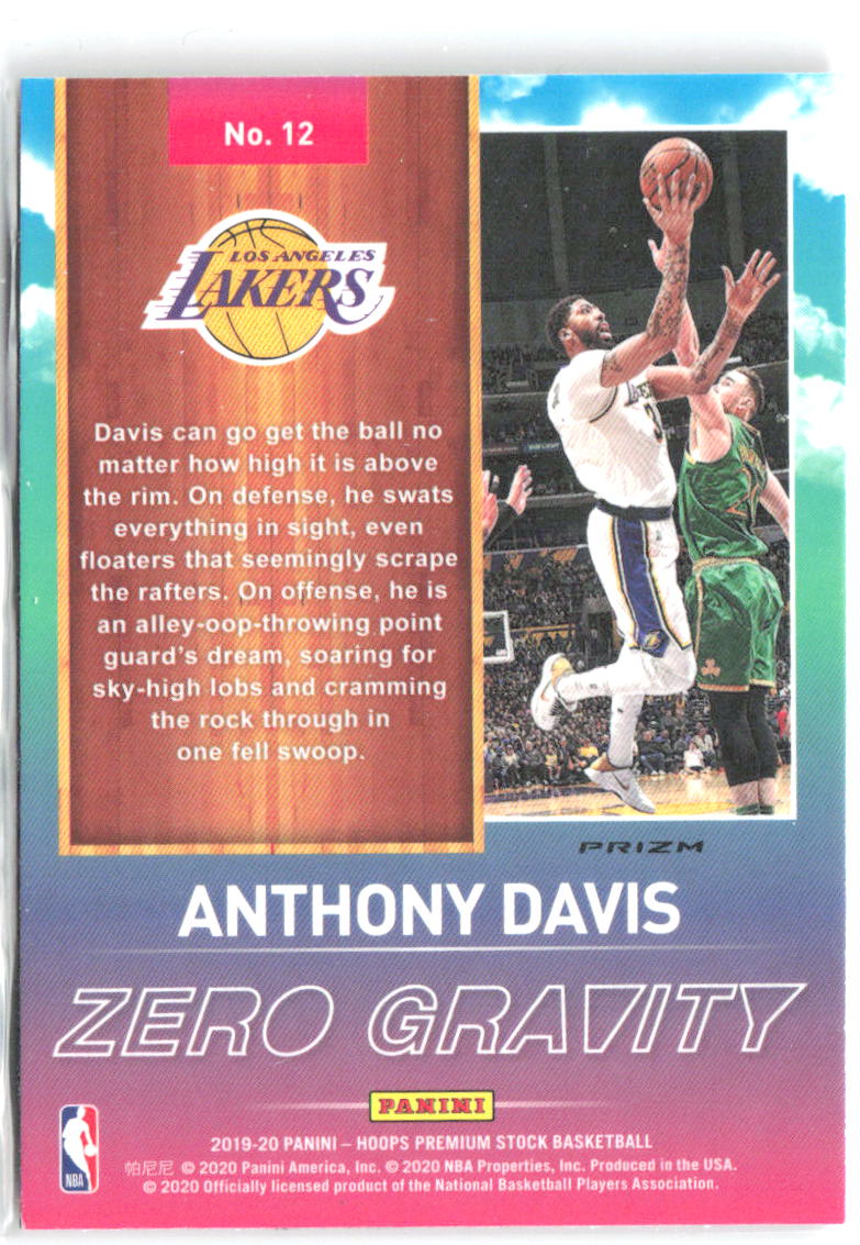 Anthony Davis Hoops Premium Stock Zero Gravity Red 12 2019-20 Los Angeles Lakers