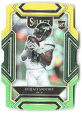 Elijah Moore Panini Select Green and Yellow Prizm Die Cut 256 2021 New York Jets