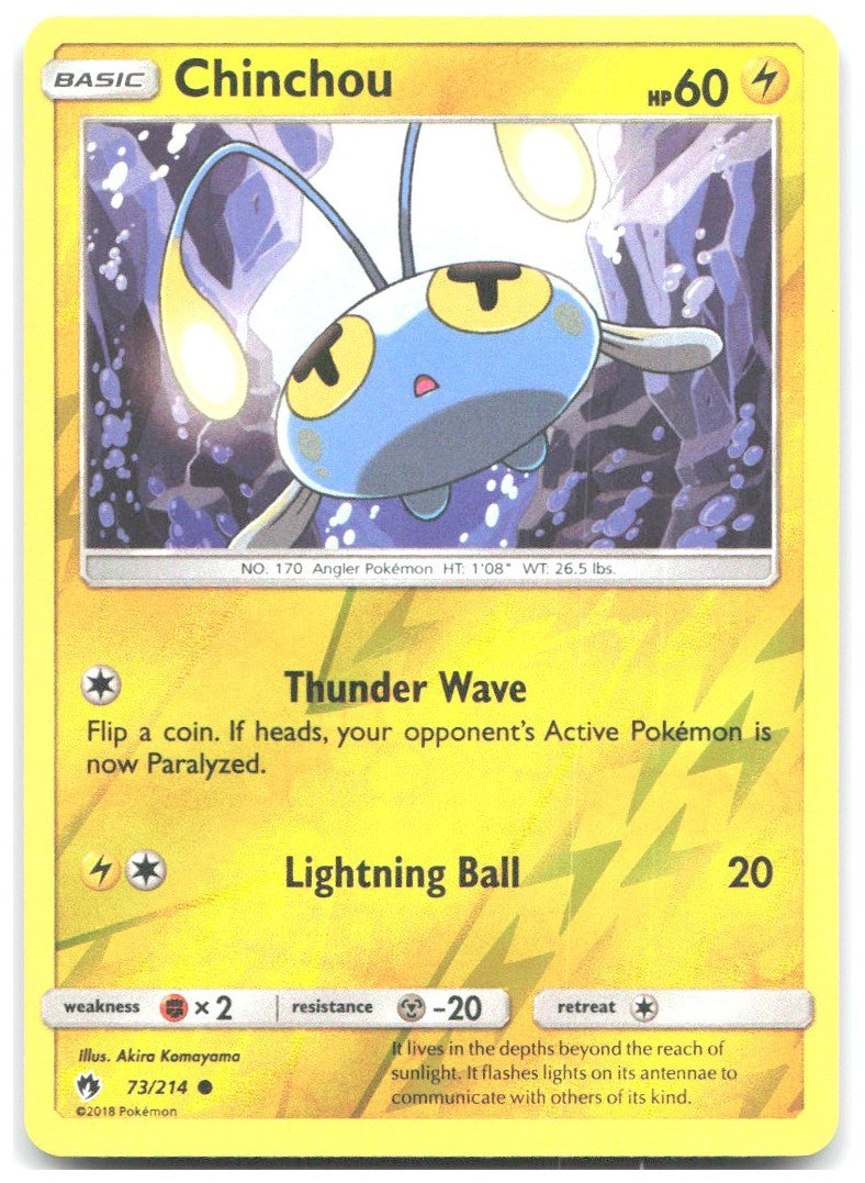 Chinchou Reverse Holo Common SM Lost Thunder 73/214 NM Akira Komayama