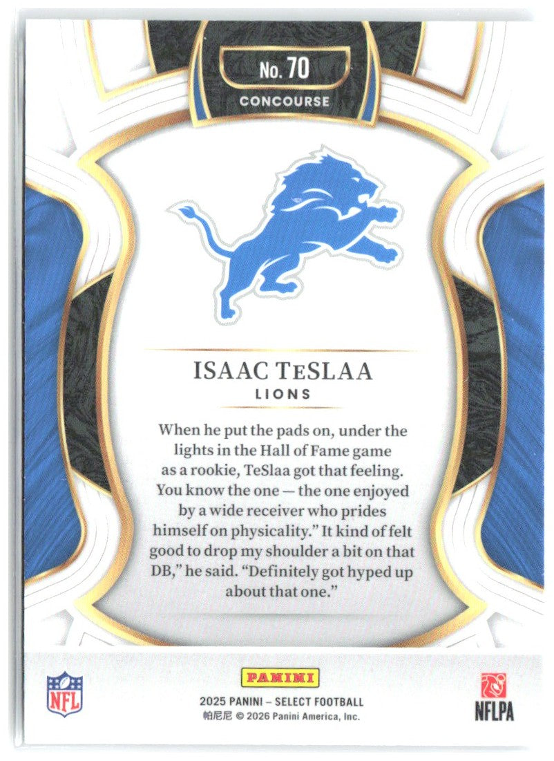 Isaac TeSlaa Panini Select 70 2025 Detroit Lions RC