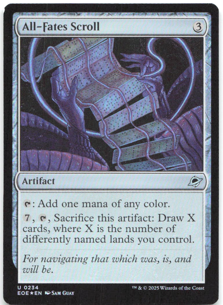 All Fates Scroll Foil U Edge of Eternities 234 NM Sam Guay
