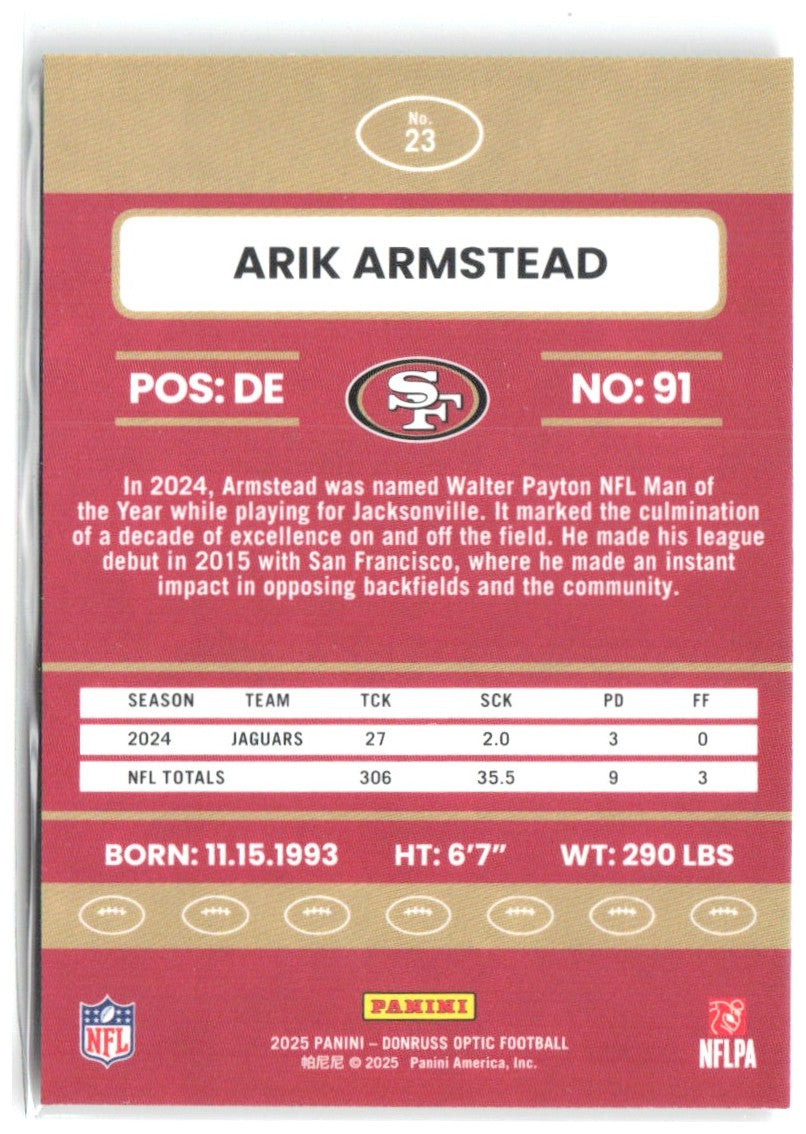 Arik Armstead Donruss Optic - 2015 Retro 23 2025 San Francisco 49ers