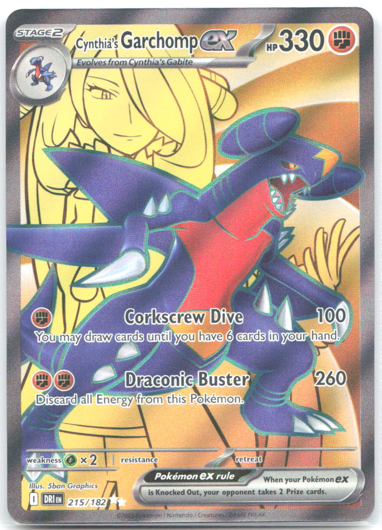 Cynthias Garchomp ex 215 182 Holo Ultra Rare SV10: Destined Rivals 215/182 NM 5ban Graphics