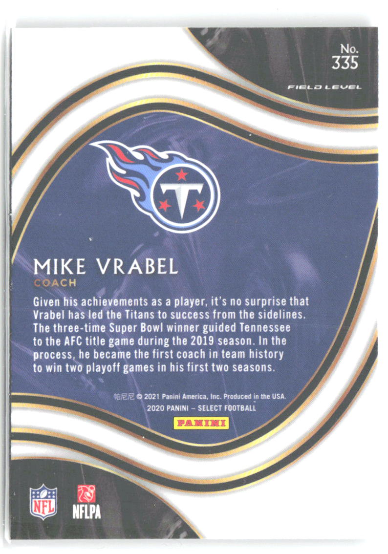 Mike Vrabel Panini Select 335 2020 Tennessee Titans
