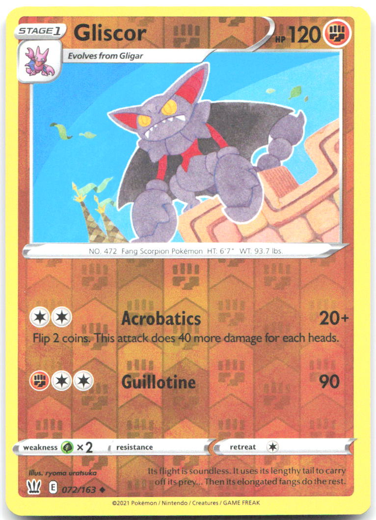 Gliscor Reverse Holo Uncommon SWSH05 Battle Styles 072/163 NM ryoma uratsuka