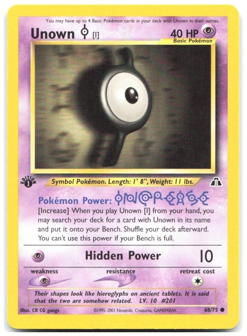 Unown [I] 1st Edition Common Neo Discovery 68/75 NM CR CG gangs