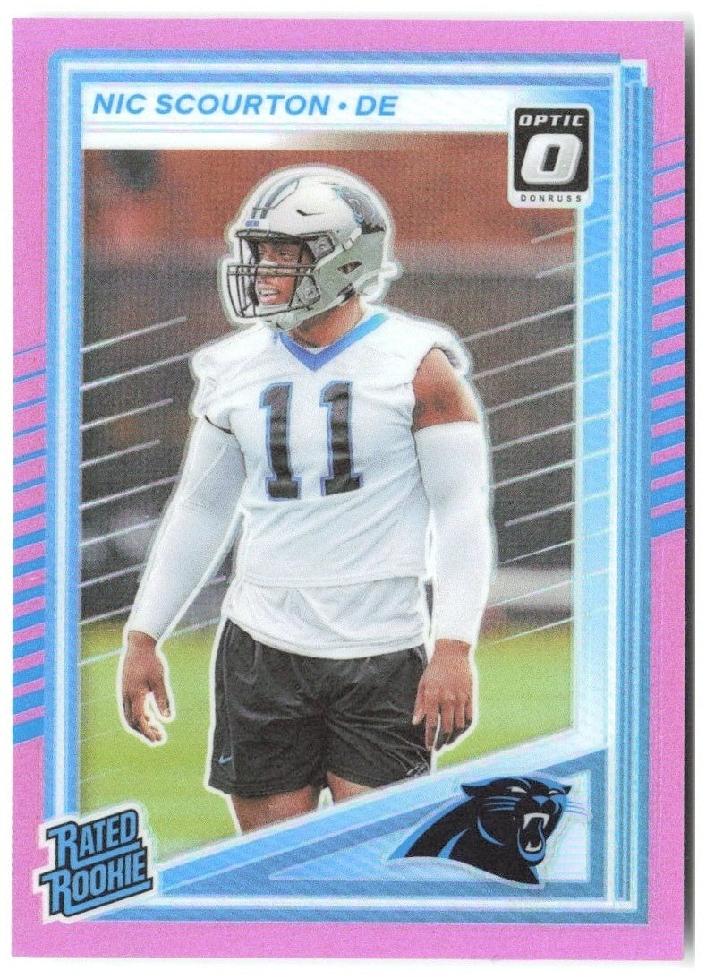 Nic Scourton Donruss Optic Rated Rookies Preview Pink 383 2025 Carolina Panthers