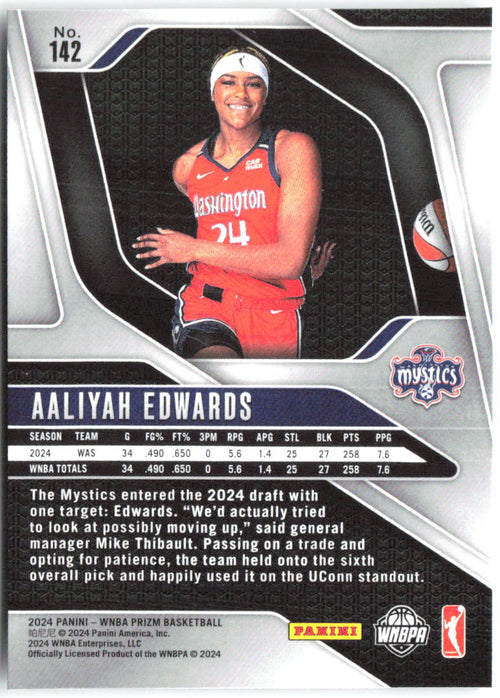 Aaliyah Edwards Panini Prizm WNBA 142 2024 Washington Mystics