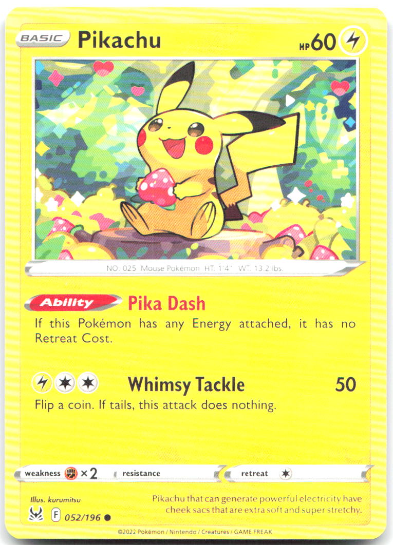 Pikachu Common SWSH11: Lost Origin 052/196 NM kurumitsu