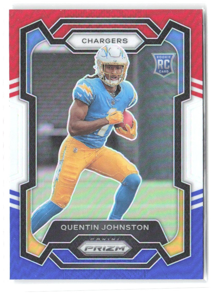 Quentin Johnston Panini Prizm - Red White and Blue 353 2023 Los Angeles Chargers