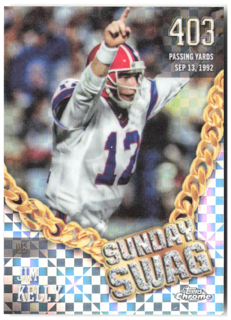 Jim Kelly Topps Chrome - Sunday Swag X-Fractor SS-18 2024 Buffalo Bills