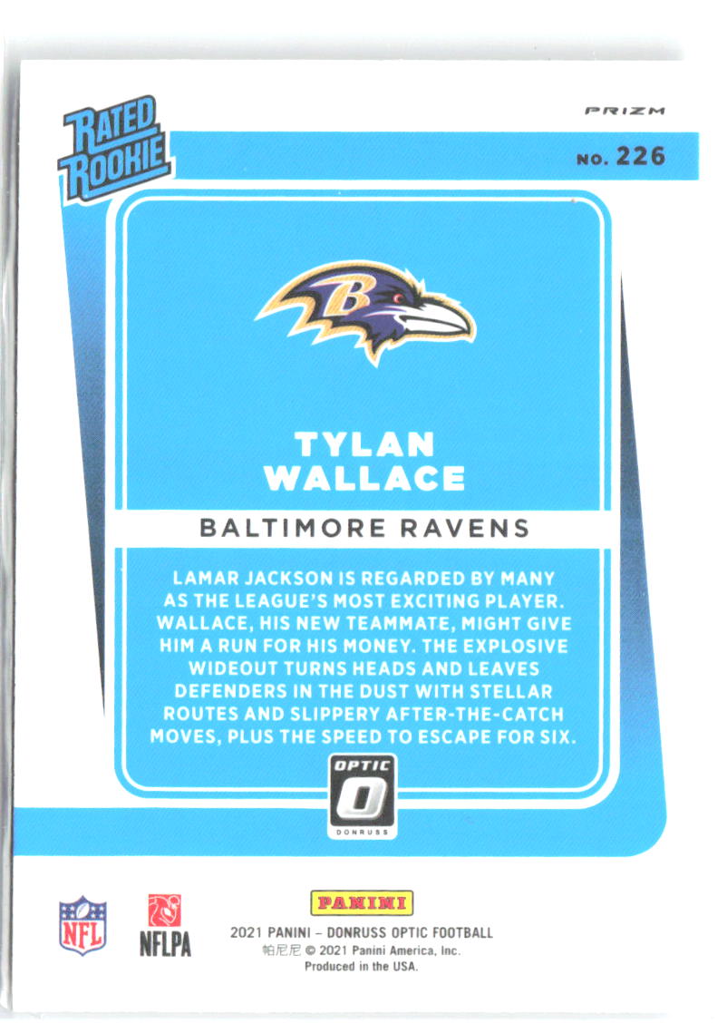 Tylan Wallace Donruss Optic - Holo 226 2021 Baltimore Ravens