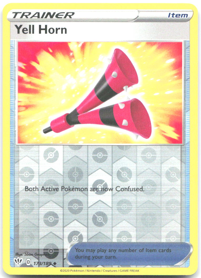 Yell Horn Reverse Holo Uncommon SWSH03 Darkness Ablaze 173/189 NM 5ban Graphics