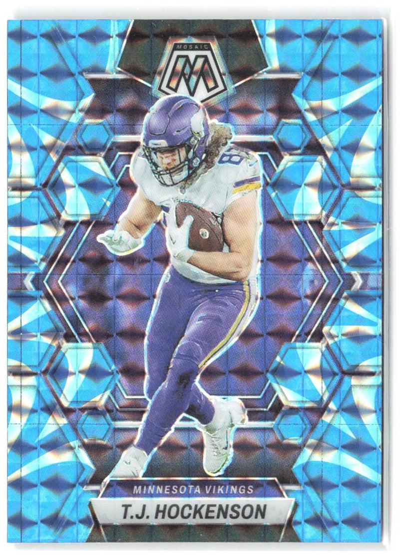 T.J. Hockenson Panini Mosaic - Reactive Blue Mosaic 153 2023 Minnesota Vikings