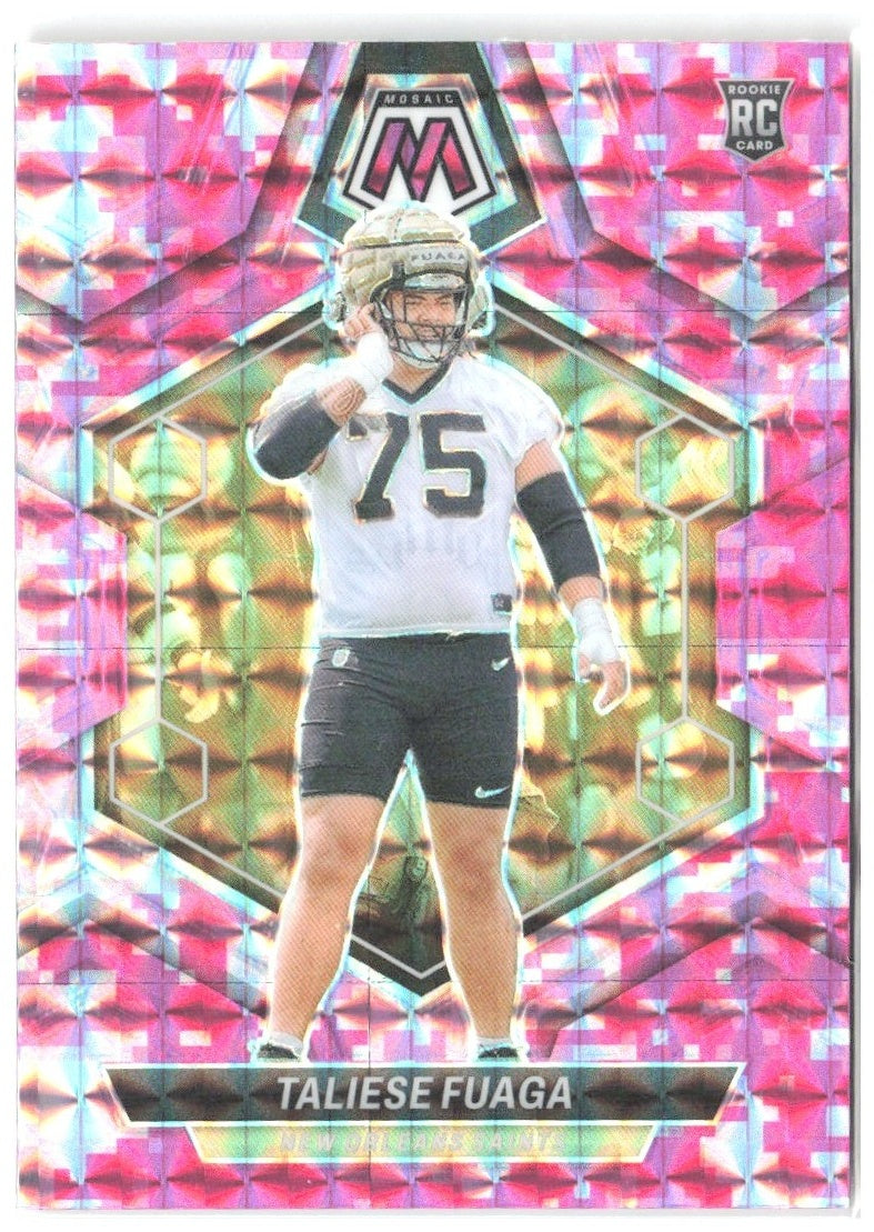 Taliese Fuaga Panini Mosaic - Mosaic Camo Pink 314 2024 New Orleans Saints