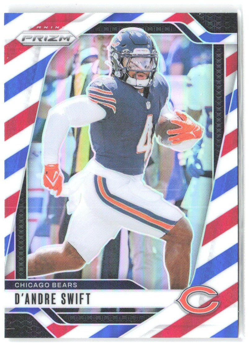 D'Andre Swift Panini Prizm - Red White and Blue 47 2024 Chicago Bears