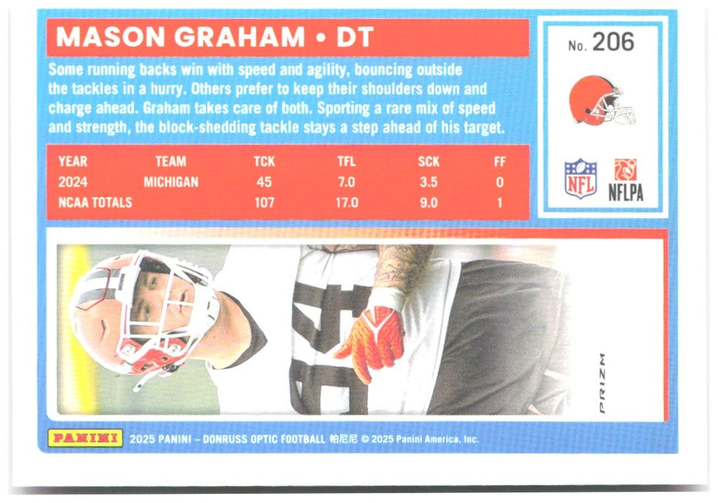 Mason Graham Donruss Optic - Pink 206 2025 Cleveland Browns
