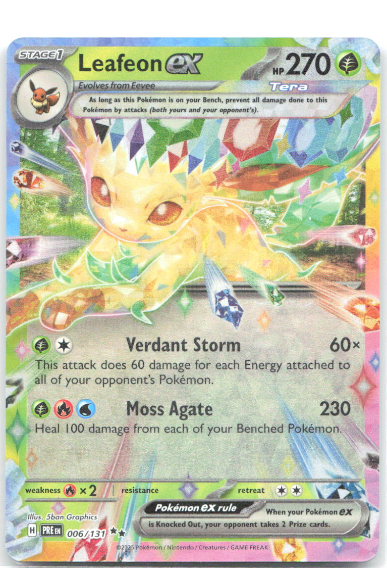 Leafeon ex Holo Double Rare SV: Prismatic Evolutions 006/131 NM 5ban Graphics