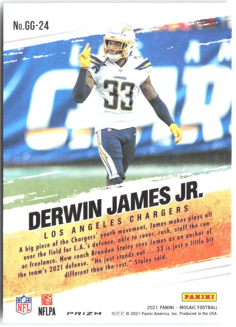 Derwin James Jr. Panini Mosaic - Got Game? Mosaic Green GG-24 2021 Chargers