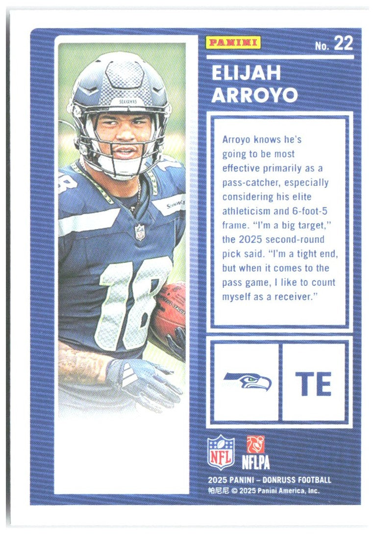 Elijah Arroyo Donruss - The Rookies 22 2025 Seattle Seahawks
