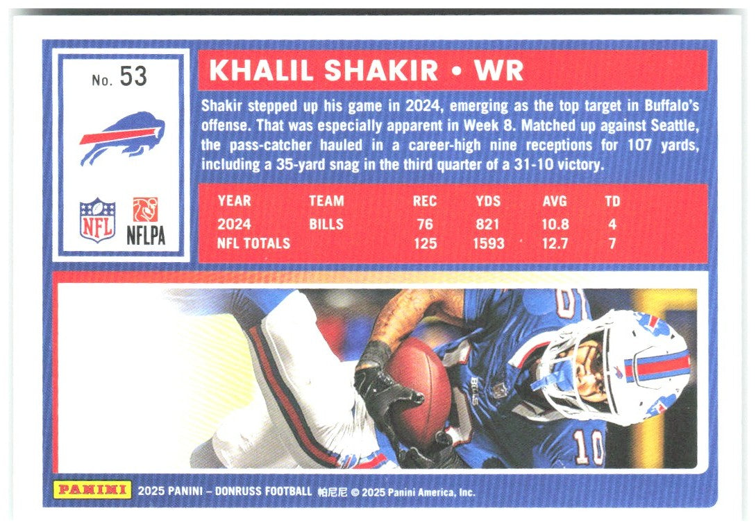 Khalil Shakir Donruss - Press Proofs Green 53 2025 Buffalo Bills