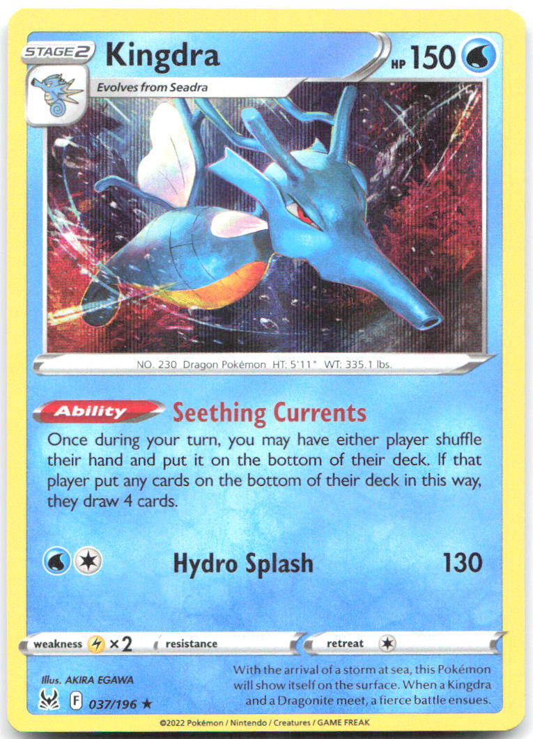 Kingdra Holo Rare SWSH11 Lost Origin 037/196 NM AKIRA EGAWA